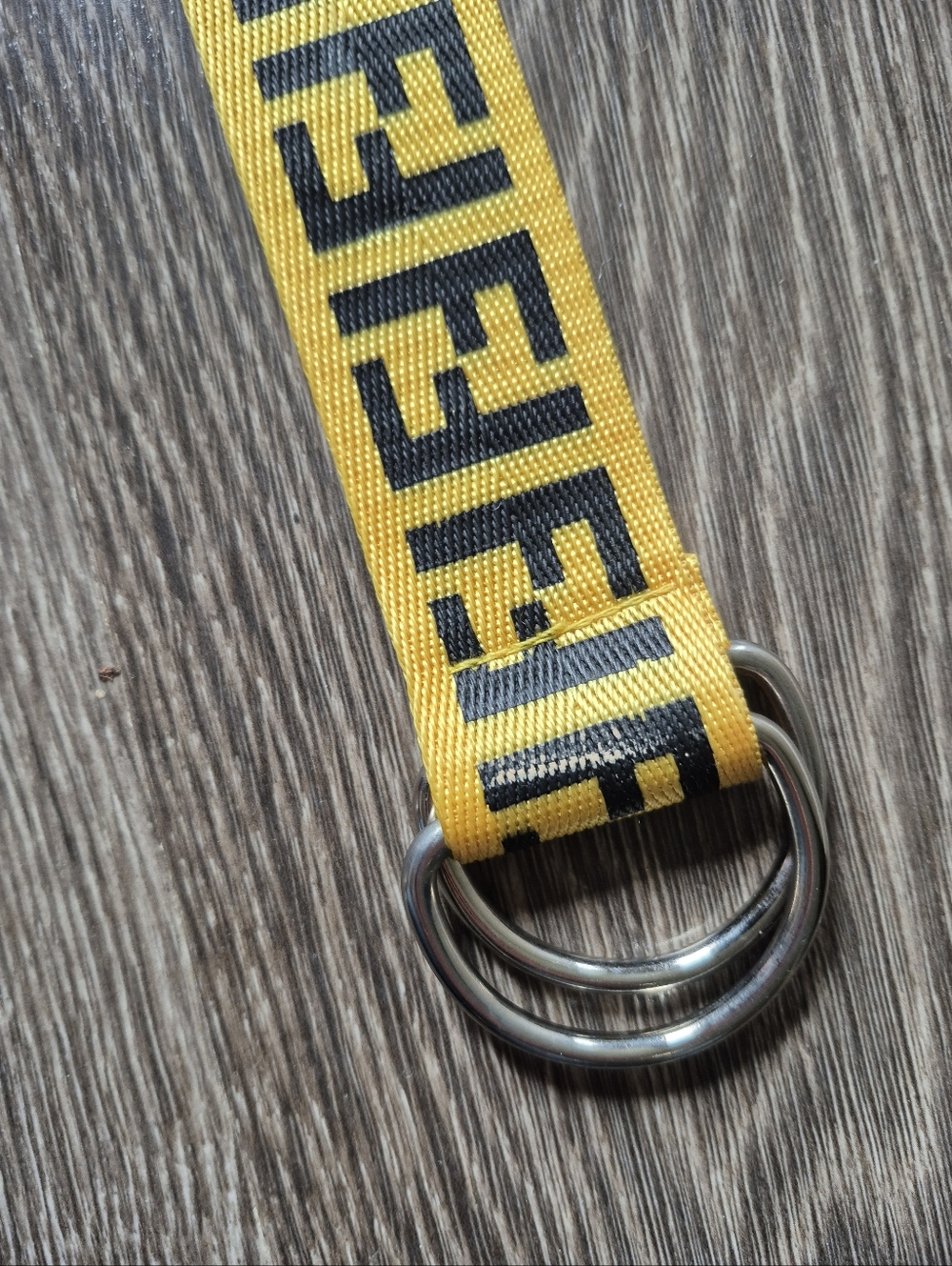Yellow and Black FF Logo Unisex Webbing Belt - Picture 2 of 5